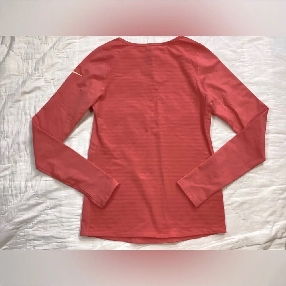 Girls Nike Pro Dri-Fit‎ Warm Training LS Athletic Tee Coral Large